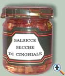 salsicce secche di cinghiale in olio