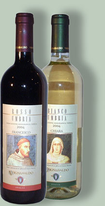 Vino rosso e bianco dell'Umbria